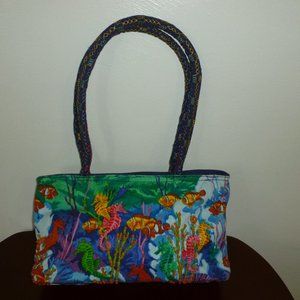 Paul Brent Beaded Canvas Handbag NWOT